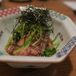 手打ち蕎麦 ほかげ - 鴨と三つ葉の山葵和え　ズームアップ