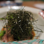 手打ち蕎麦 ほかげ - 鴨と三つ葉の山葵和え　ズームアップ