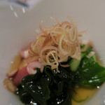 手打ち蕎麦 ほかげ - 明石蛸と胡瓜の酢の物　ズームアップ