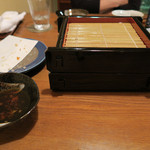 手打ち蕎麦 ほかげ - 小海老かき揚げ（冷たい蕎麦）大盛り＆せいろ　完食