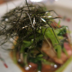 手打ち蕎麦 ほかげ - 鴨と三つ葉の山葵和え　ズームアップ