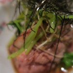 手打ち蕎麦 ほかげ - 鴨と三つ葉の山葵和え　ズームアップ