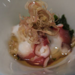 手打ち蕎麦 ほかげ - 明石蛸と胡瓜の酢の物　ズームアップ