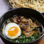 もつ麺屋  - もつつけ麺 醤油　680円