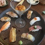 Juraku - お任せお寿司十貫！ウニちゃん濃厚！