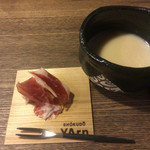 SHOKUDO YArn - ハモンイベリコベジョータ44ヶ月熟成と無花果のソルベ。