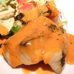 ル コンテ - 魚料理ランチ 1100円 の瀬戸内産鮮魚のポワレ アメリケーヌソース