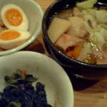 飲食笑商何屋ねこ膳 - 2008.4 煮物・卵・ほうれん草