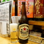 平成大衆酒場　やきとん　じゃんじゃん - 2015.12 サッポロラガー大瓶（650円）