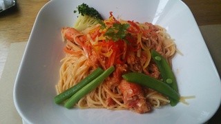 Hearty Cafe - ワタリガ二のトマトスパゲッティ