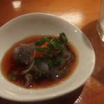 ご馳走家 むつごろう - サービスでいただいたなまこ。芋焼酎でいただきました