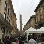 Osteria del Podestá - テラス席からの景色です。斜塔が見えます