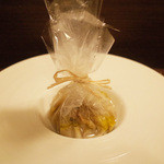 il tram - 平目のヴァポーレ 菊芋とニョッキ 香草風味(4200円のコース)