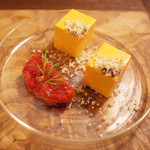 il tram - 京都産 紅人参のパンナコッタ アーモンド ドライトマト(4200円のコース)