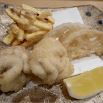 祇園にしむら - 真鱈白子、蓮根、薩摩芋の天麩羅