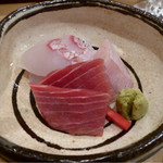 祇園にしむら - 真鯛、大間産鮪、富山産鰤