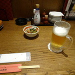 Inokoya Yamagatada - 生ビールが料理の出を待つ。