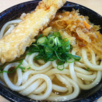 はなまるうどん - かけうどん（大）イカ天