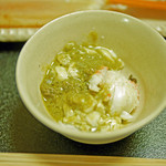 と村 - 兵庫県浜坂産松葉蟹の茹で蟹、蟹味噌につけて