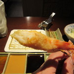 銀座 串かつ凡 - 天然活き車海老　断面