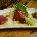 Nonkiya - 鶏肝刺し三種盛り頂きました。