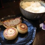 ひげ坊主 - H.27.12.13.昼 セットメニューC 餃子各種1コとライス +250円