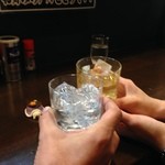 ひげ坊主 - H.27.12.13.昼 芋焼酎ロック 500円 vs 梅酒ロック 500円 de 乾杯♪