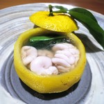 栞庵 やましろ - 鱈の白子、葱、柚子、出汁の葛あん　