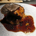 エクアトゥール - 27年12月　フォアグラポアレ、豚足・耳、トコブシ、黒トリュフ、赤ワインソース