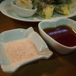 天笑 - 山芋磯部揚げは岩塩か天つゆで！