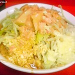 ラーメン二郎 - 小ラーメン+たまねぎ 「ニンニクアブラカラメ」(750円) 2015/12