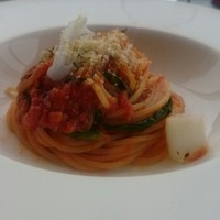 Dining & Bar TENQOO - ヤリイカと春菊のトマトソースパスタ