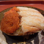 祇園 大渡 - せいこ蟹　中には蟹の身がたっぷり入った蒸し寿司が入っています