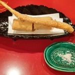 太庵 - 揚げ物　朝鮮人参のかき揚げ 雲丹湯葉巻