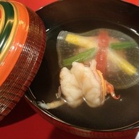 太庵 - 椀物　車海老 海老芋餅
