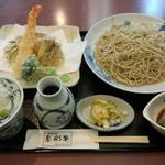 蕎彩庵 - 海老天付きせいろ蕎麦。