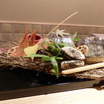 弧玖 - お取り箸のすぐ後ろは　焼き芋　クリームチーズが加わってねっとり美味しい^^