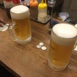 大衆酒場 よっちゃん - なま￥350。～19時前価格