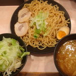 虎魂食堂 - 醤油つけ麺中盛＋キャベツともやしトッピング