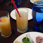 II Bancale - オレンジジュース、グレープフルーツジュース、お冷や