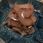 鮨 とかみ - サヨリ　ネギ・生姜・大場　出汁醤油で和えたもの