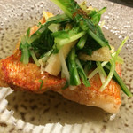 麻布十番 ふくだ - 焼き物：根室産キンキ　水菜の煮びたし