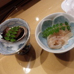 鮨処 音羽別館 - トコブシ、イカ