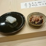 鮨 田なべ - イカ 山ワサビと鰹節醤油