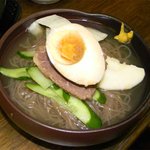 Kankoku Ryouri Minagiya - 夏は冷麺！　お腹がいっぱいだったので、半冷麺を作ってもらいました