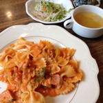 手風琴 - 料理写真:カボチャとベーコンのファルファッレ（日替りランチ）
