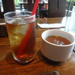 Iidabashi Dining Terrace shimo tsuki koujitsu - ドリンクとスープ