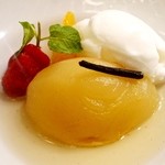 洋梨のコンポート　レモンジェラート