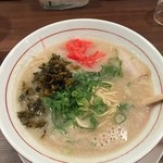 山田家乃 ごん太 - 博多長浜ラーメン　紅生姜と高菜トッピング