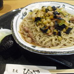 蕎麦 ひのや - 7月再々訪「きざみ鴨と茄子のぶっかけ」